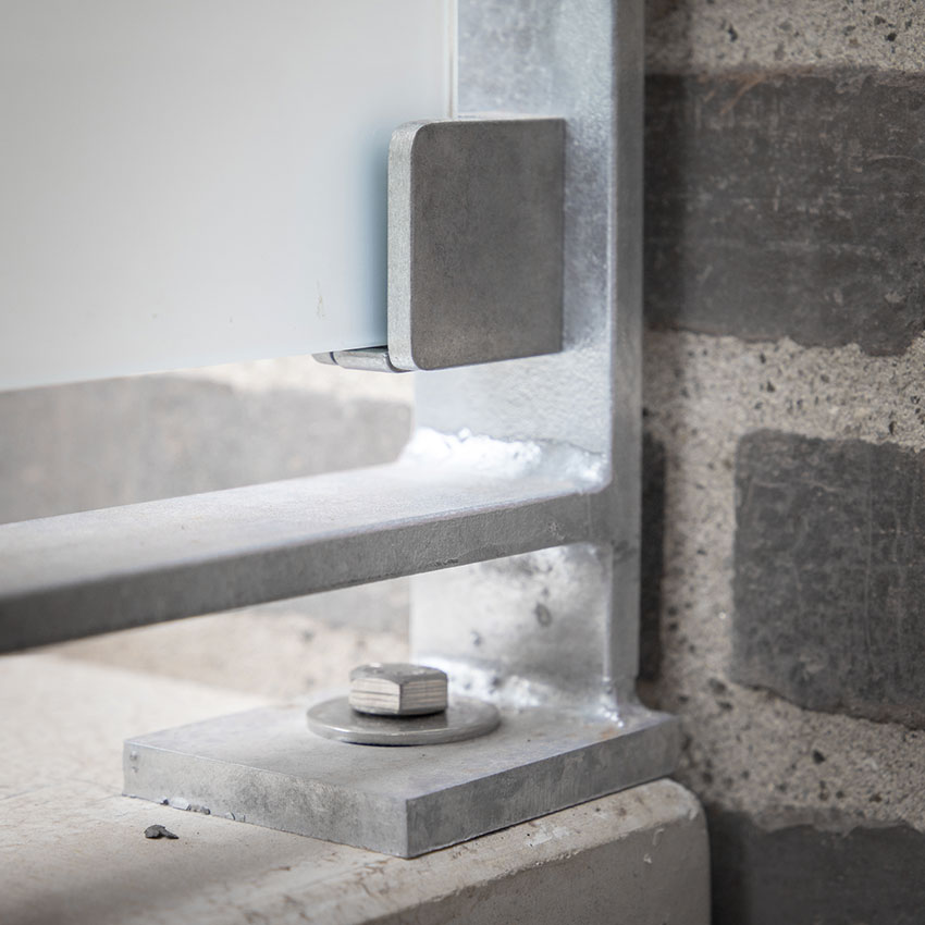 zink glasklemme til glasgelænder